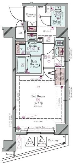 コンシェリア清澄白河 ＴＨＥ ＲＥＳＩＤＥＮＣＥ（208） 間取り図画像