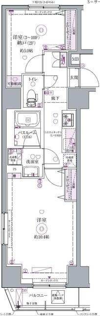 クレヴィスタ浅草（303） 間取り図画像