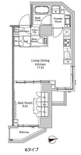 プラウドフラット門前仲町Ⅴ（608） 間取り図画像