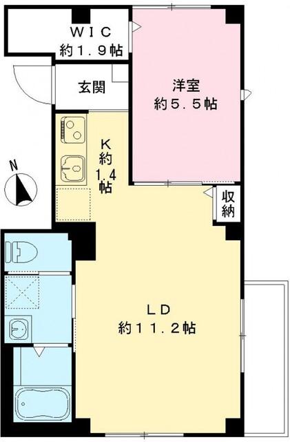 ラルゴ　アミーチェ（402号室） 間取り図画像