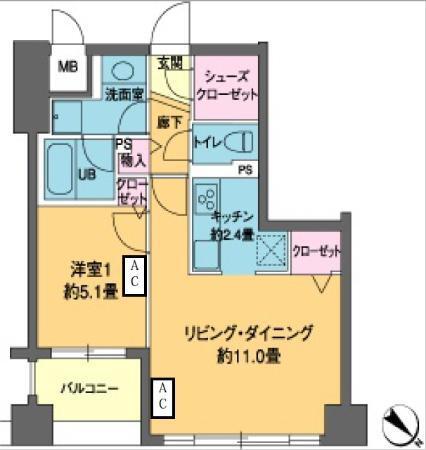 カスタリア茅場町（1006） 間取り図画像