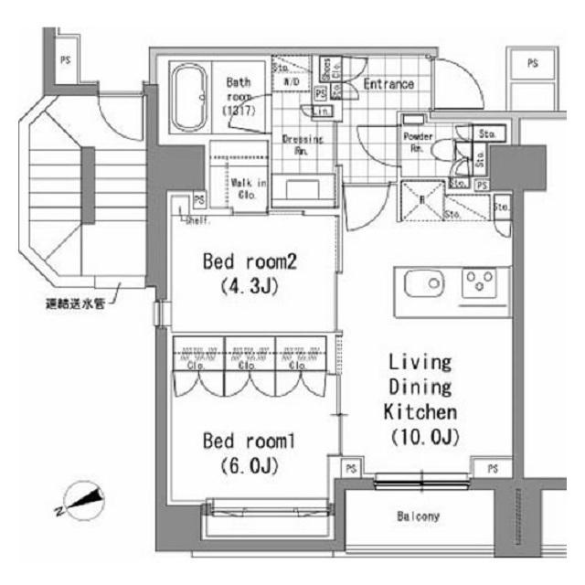 パークハビオ新橋（1401） 間取り図画像