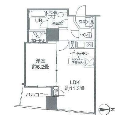 カスタリアタワー品川シーサイド（405） 間取り図画像