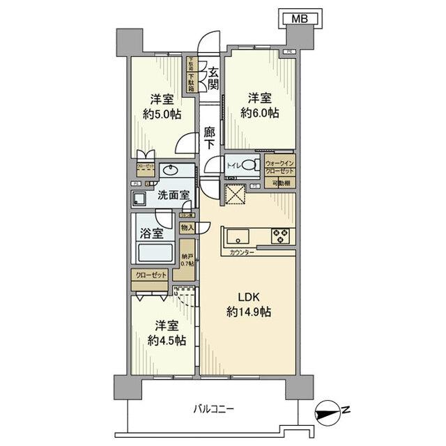 プラウドシティ国立（257） 間取り図画像