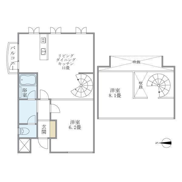 スカイフィールド国立（401） 間取り図画像