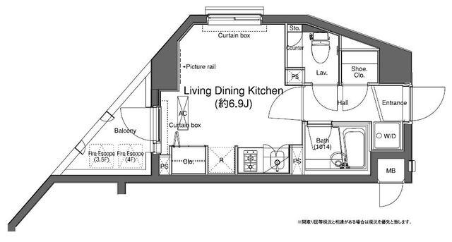 プラウドフラット門前仲町Ⅱ（405） 間取り図画像