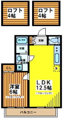 フラットハナタキ（2G） 間取り図画像
