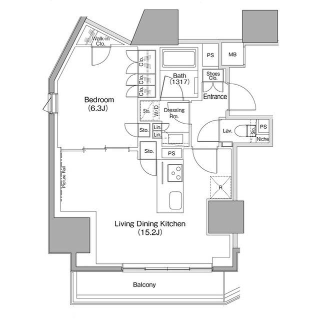 ザ・パークハビオ麻布十番（1002） 間取り図画像