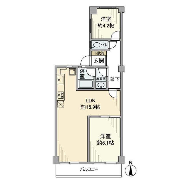 マートルコート調布第２（406） 間取り図画像