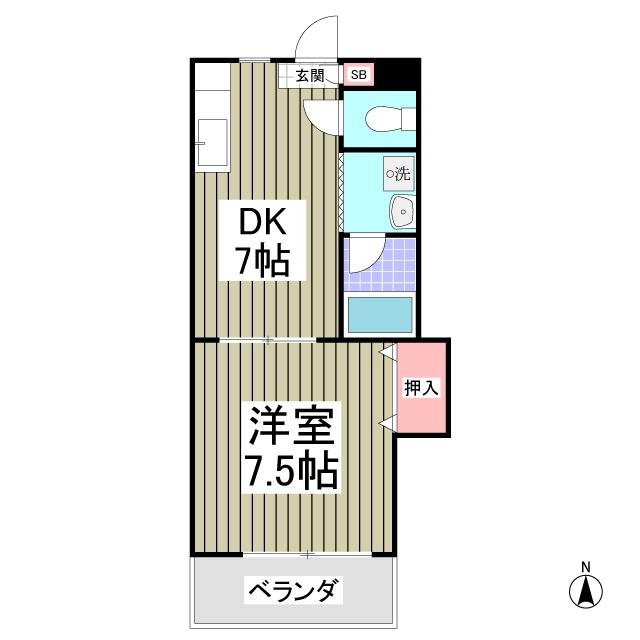 第2成城島田マンション（302） 間取り図画像