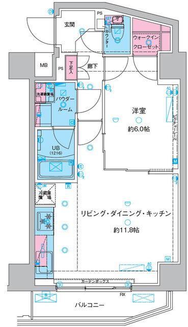 GENOVIA三ノ輪Ⅲskygarden（1104） 間取り図画像