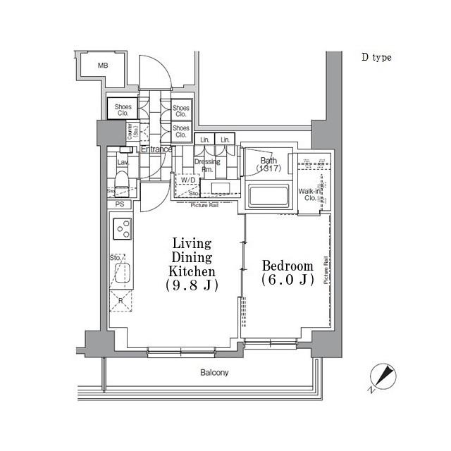 ＯＮＥ　ＲＯＯＦ　ＦＬＡＴ　ＴＳＵＫＩＳＨＩＭＡ（411） 間取り図画像