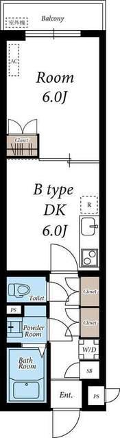 リブリ・K & W 上池台（206） 間取り図画像