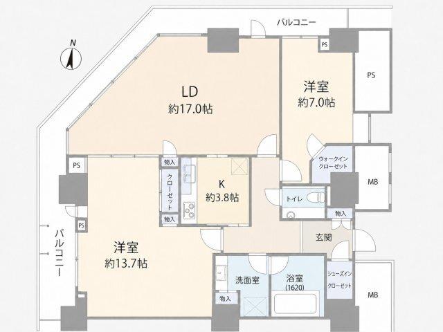 勝どきビュータワー 間取り図画像