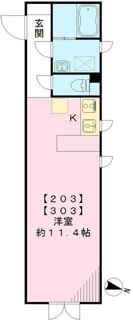 LAPiS COURT YOTSUYA（203号室） 間取り図画像