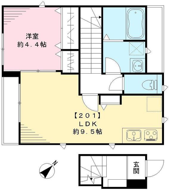 YOUR　MAISON代々木（201号室） 間取り図画像