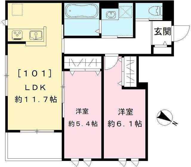 プレシャスコート鷺宮（101号室） 間取り図画像