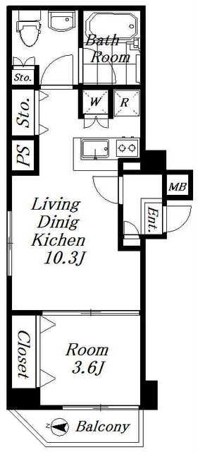 プレール・ドゥーク豊洲スクエア（406） 間取り図画像