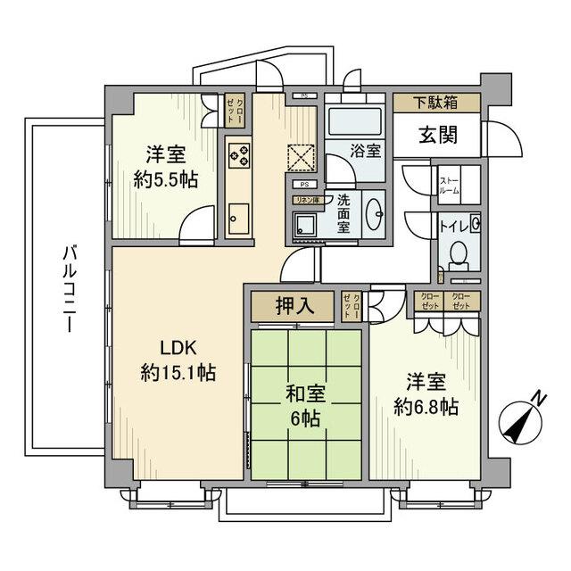 アールブラン久が原（201） 間取り図画像