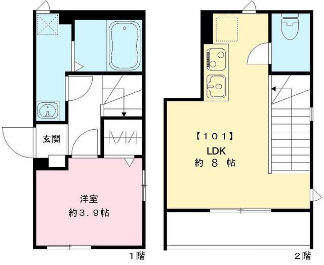 ベルフラッツ初台（101号室） 間取り図画像