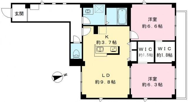 チェリッシュ（202号室） 間取り図画像