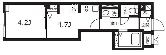 エルファーロ神楽坂Ⅱ（0102） 間取り図画像