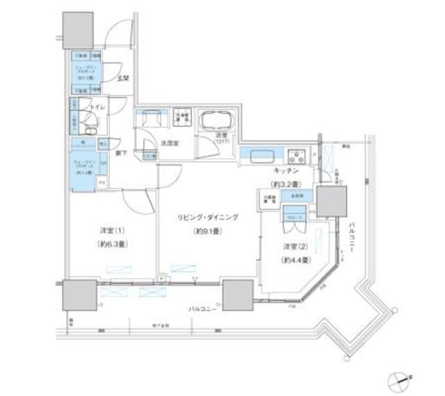 パークシティ柏の葉キャンパス　ザ・ゲートタワー　ウエスト（1413） 間取り図画像