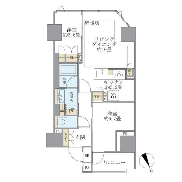 Ｂｒｉｌｌｉａ　上野松が谷　Ｔｈｅ　Ｒｅｓｉｄｅｎｃｅ（701） 間取り図画像