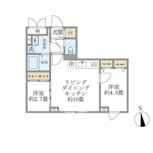 ウェルスクエア中延ＩＩ（402） 間取り図画像