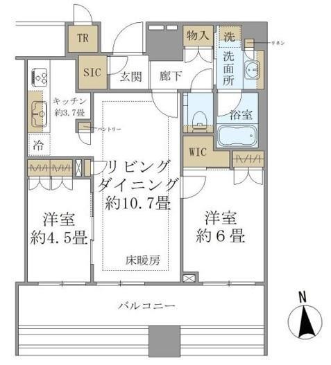 白金ザ・スカイ西棟（W1204） 間取り図画像