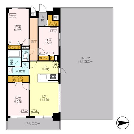 ロイヤルパークスシーサー（1115） 間取り図画像