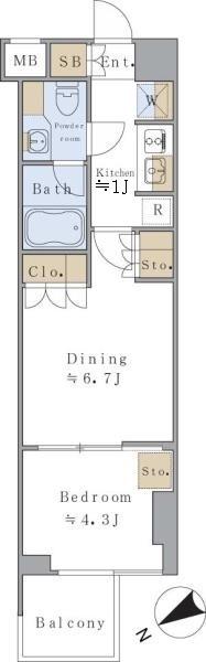 Ｂｒｉｌｌｉａ　ｉｓｔ　千駄ヶ谷（416） 間取り図画像