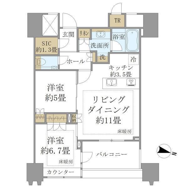 パークコート文京小石川　ザ　タワー（1709） 間取り図画像