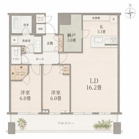 パークタワー晴海 間取り図画像