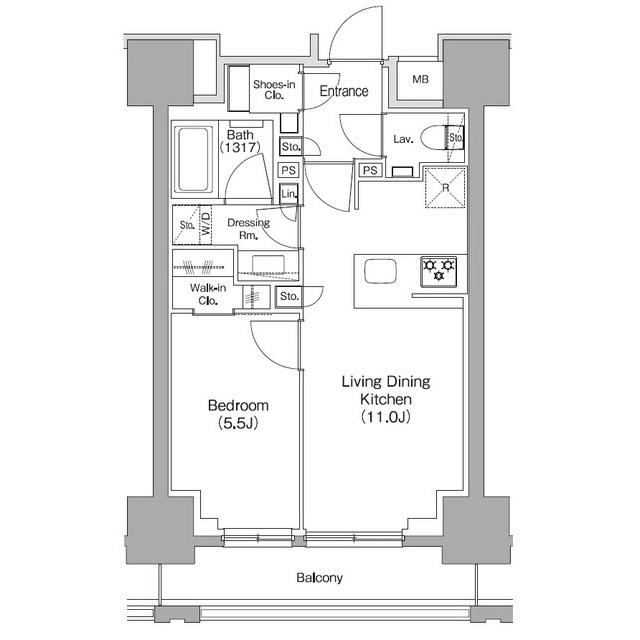 ザ・パークハビオ新御徒町（502） 間取り図画像