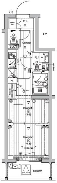 PREMIUM CUBE 中野新橋 DEUX 間取り図画像