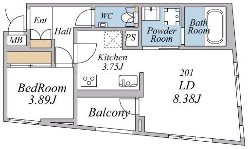 エクセルシオール荏原町 間取り図画像
