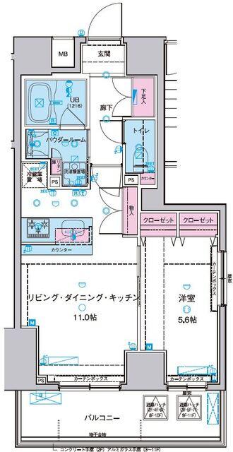ジェノヴィア浅草Ⅱスカイガーデン 間取り図画像