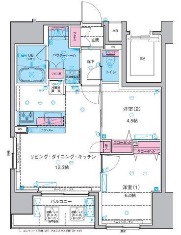 ジェノヴィア浅草Ⅱスカイガーデン 間取り図画像