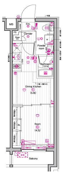 THE PREMIUM CUBE G 東中野 間取り図画像