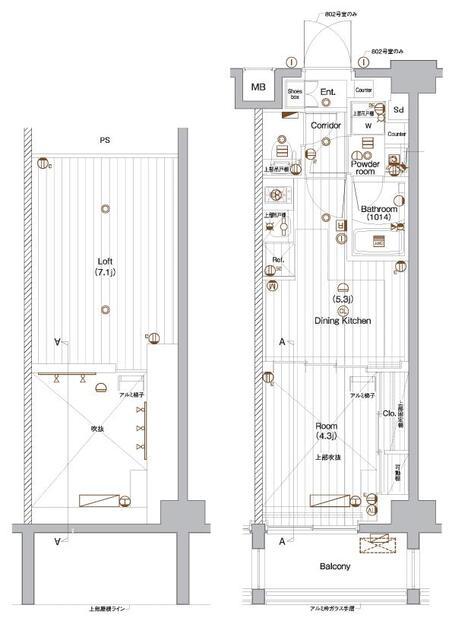 プレミアムキューブ上野毛♯mo 間取り図画像