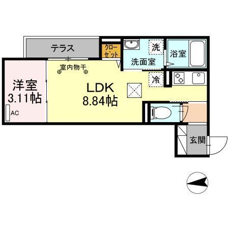 コルツァ蓮根（101） 間取り図画像