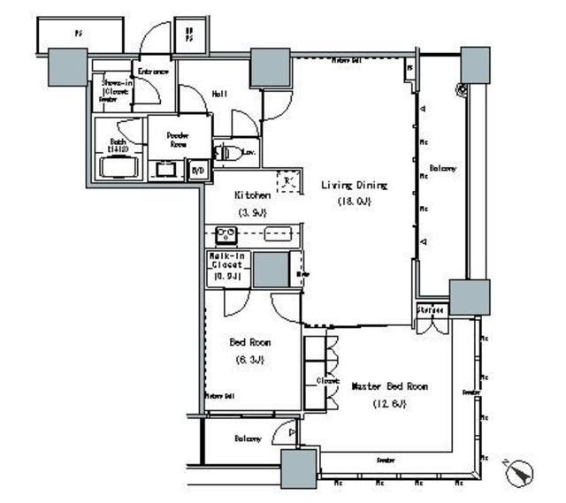 ＴＨＥ　ＴＯＫＹＯ　ＴＯＷＥＲＳ　ＭＩＤＴＯＷＥＲ（1208） 間取り図画像