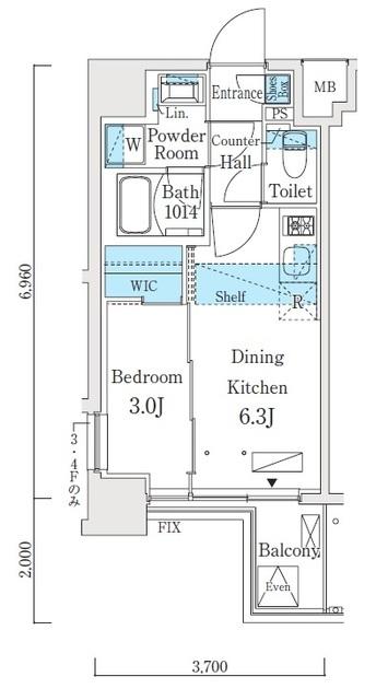 リビオメゾン新大橋（201） 間取り図画像
