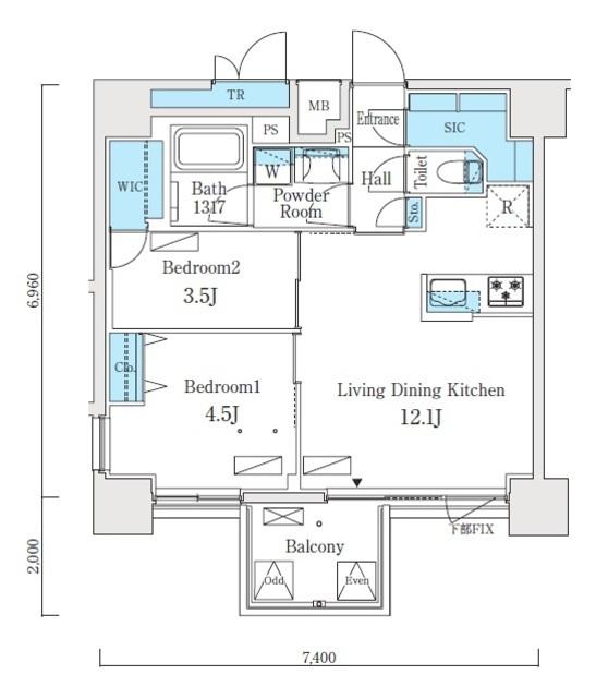 リビオメゾン新大橋（901） 間取り図画像