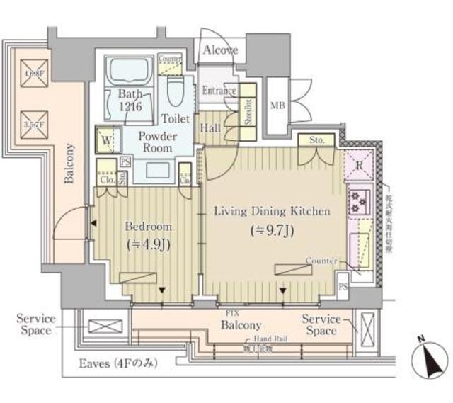 ジオ四谷荒木町（806） 間取り図画像