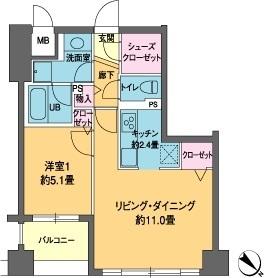 カスタリア茅場町（1006） 間取り図画像