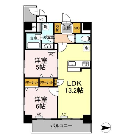 響（702） 間取り図画像