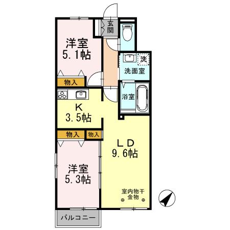 サンハイツ１１（101） 間取り図画像