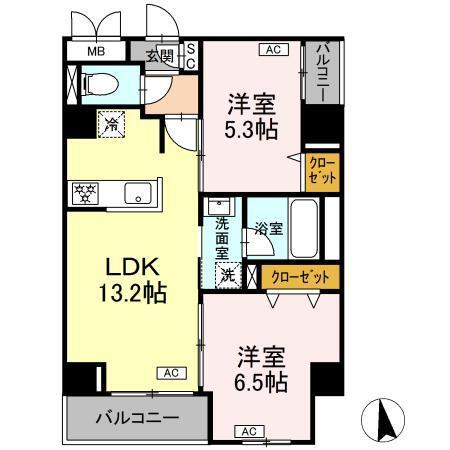 ドリーム神楽坂（501） 間取り図画像